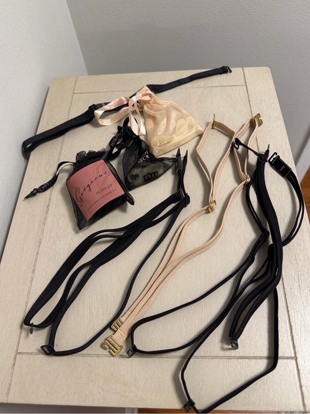 VS Very Sexy Gorgeous Convertible Bra Straps Lot 34DD 36D Black Beige
